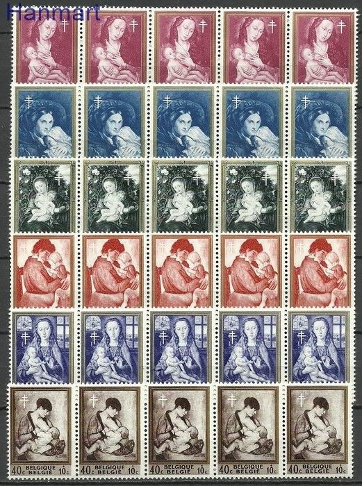 Znaczek Belgia 1961 Mi 1258-1263 Czyste **