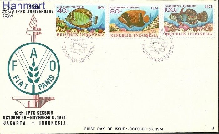 Znaczek Indonezja 1974 Mi 794-796 FDC
