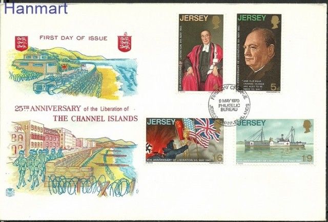 Znaczek Jersey 1970 Mi 26-29 FDC