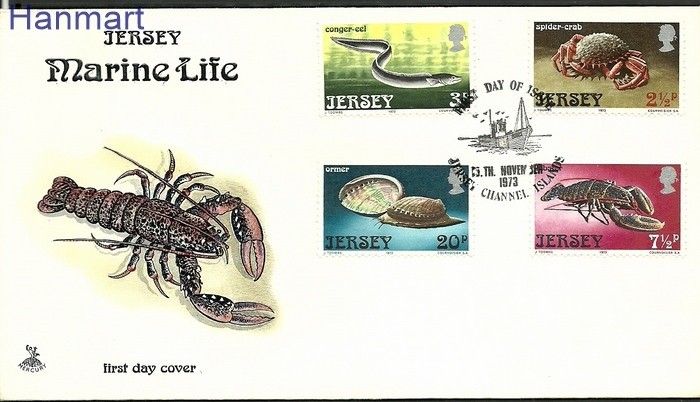 Znaczek Jersey 1973 Mi 91-94 FDC