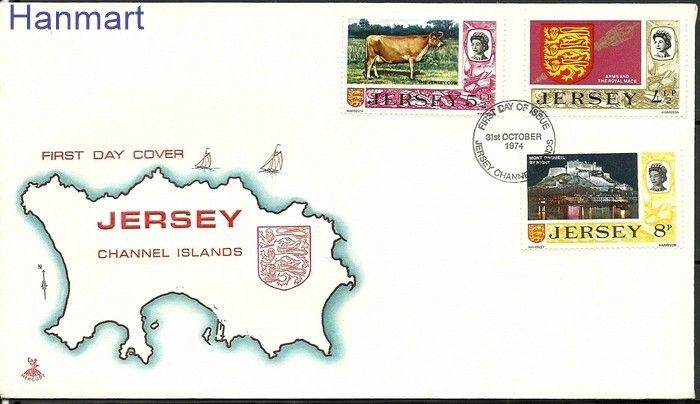 Znaczek Jersey 1974 Mi 107-109 FDC