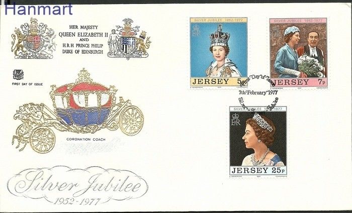 Znaczek Jersey 1977 Mi 157-159 FDC