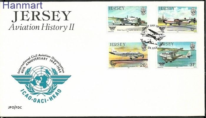 Znaczek Jersey 1984 Mi 330-333 FDC