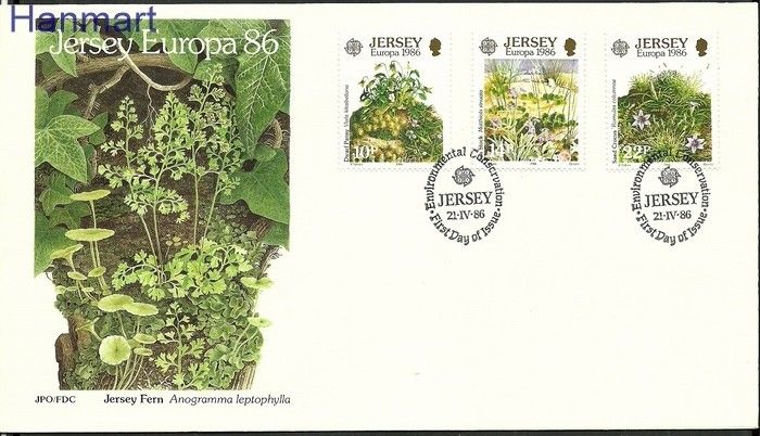 Znaczek Jersey 1986 Mi 378-380 FDC