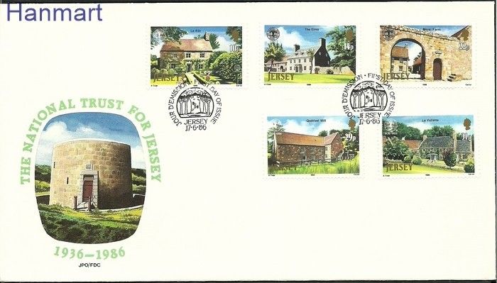 Znaczek Jersey 1986 Mi 381-385 FDC