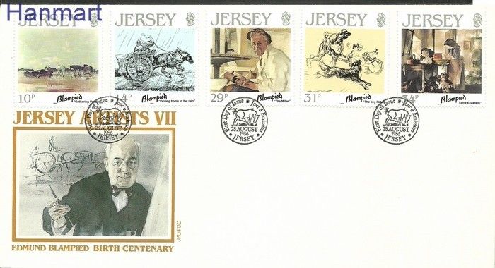 Znaczek Jersey 1986 Mi 388-392 FDC