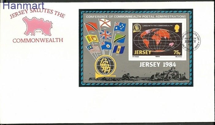 Znaczek Jersey 1984 Mi bl 3 FDC