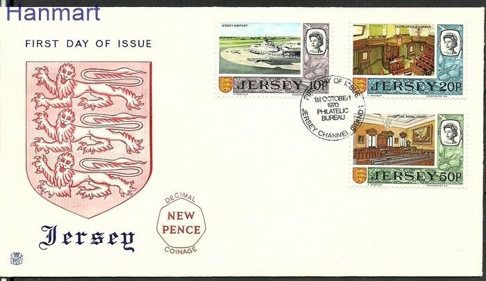 Znaczek Jersey 1970 Mi 46-48 FDC