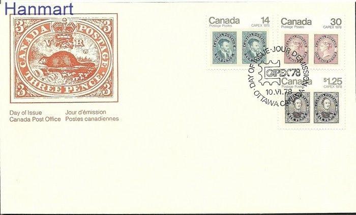 Znaczek Kanada 1978 Mi 691-693 FDC