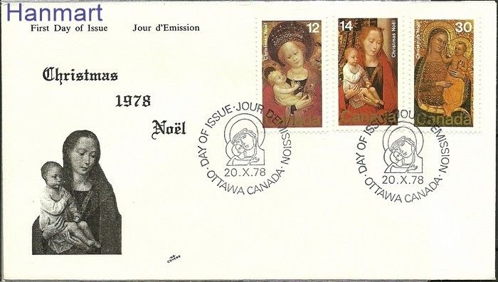 Znaczek Kanada 1978 Mi 708-710 FDC