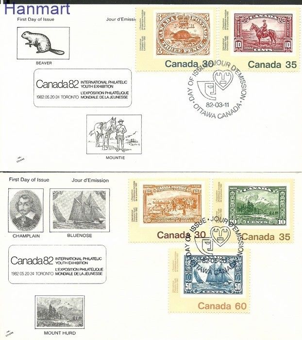 Znaczek Kanada 1982 Mi 822-826 FDC