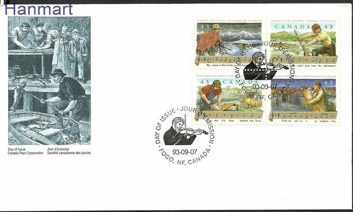 Znaczek Kanada 1993 Mi 1385-1388 FDC