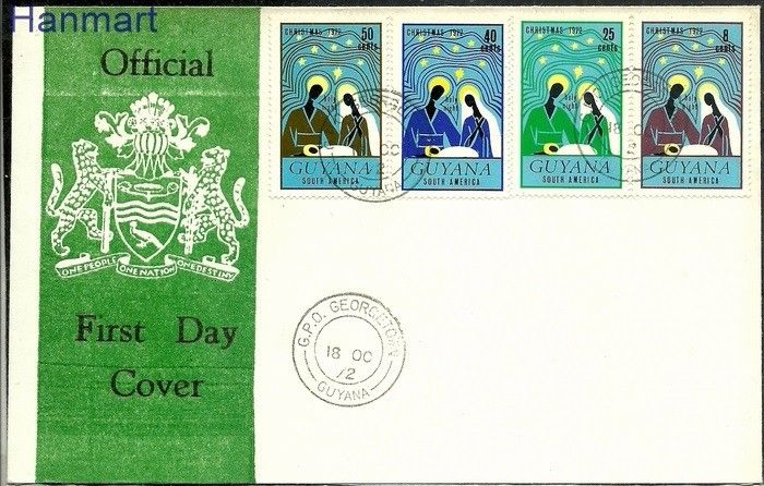 Znaczek Gujana 1972 Mi 430-433 FDC