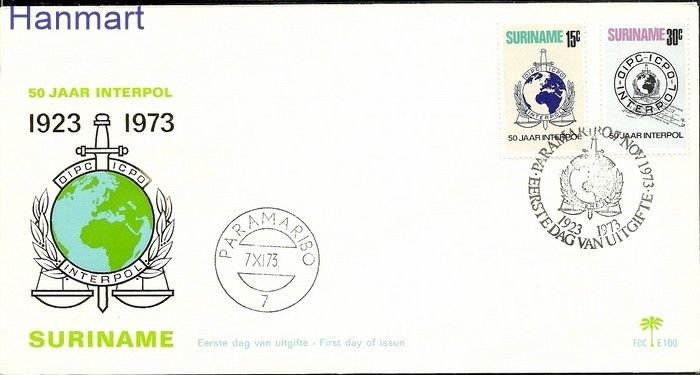 Znaczek Surinam 1973 FDC