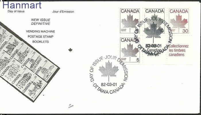 Znaczek Kanada 1982 Mi 819-820D+821E FDC