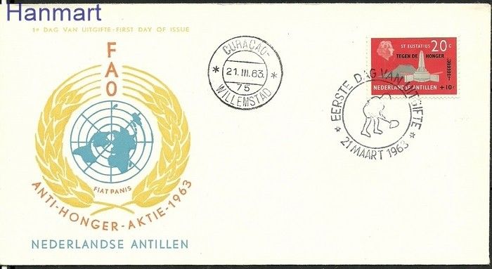 Znaczek Antyle Holenderskie 1963 Mi 127 FDC