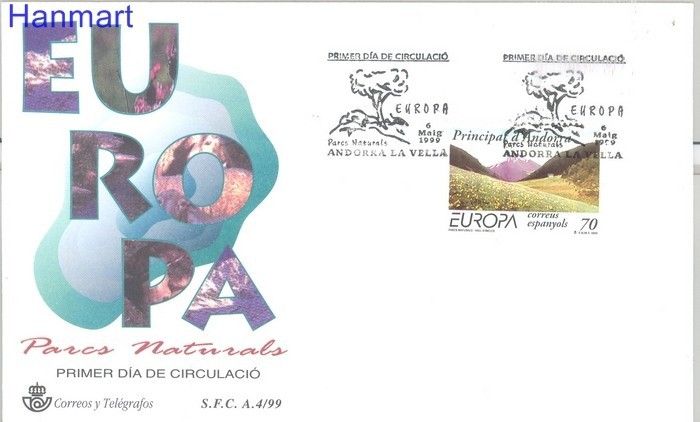 Znaczek Andora Hiszpańska 1999 Mi 267 FDC