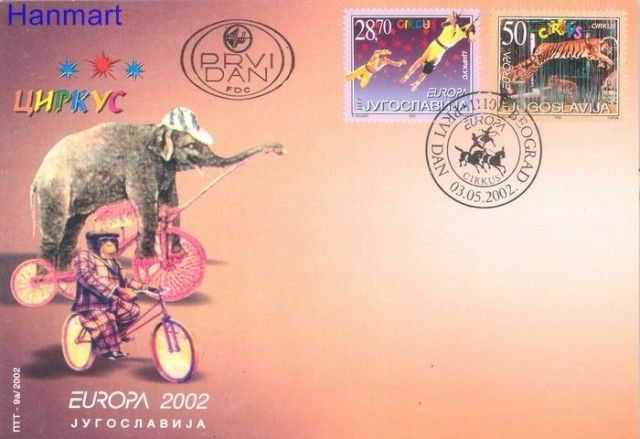 Znaczek Jugosławia 2002 Mi 3076-3077 FDC