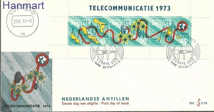 Znaczek Antyle Holenderskie 1973 Mi bl 2 FDC