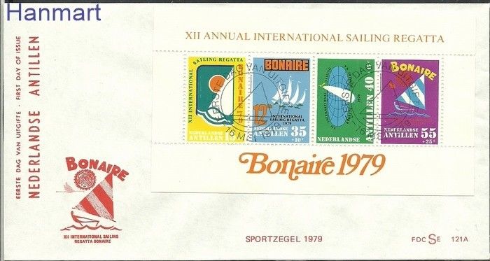 Znaczek Antyle Holenderskie 1979 Mi bl 10 FDC