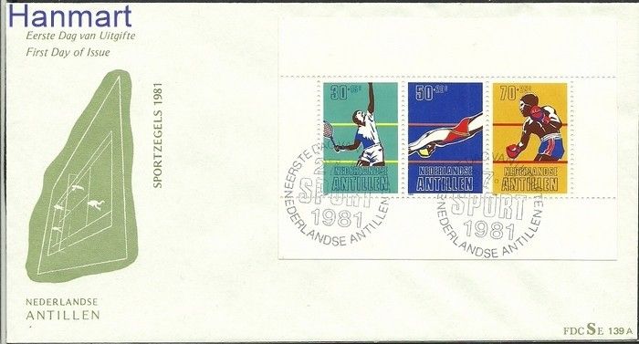 Znaczek Antyle Holenderskie 1981 Mi bl 16 FDC