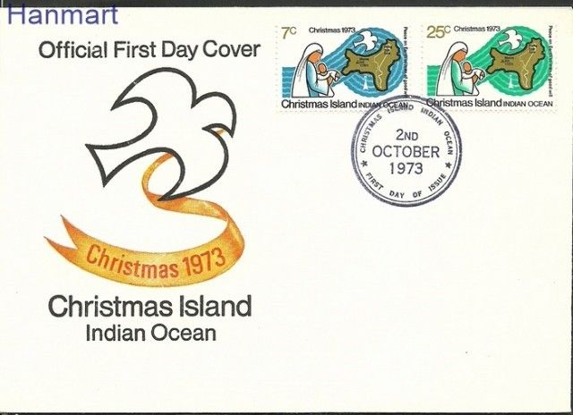 Znaczek Wyspa Bożego Narodzenia 1973 Mi 59-60 FDC