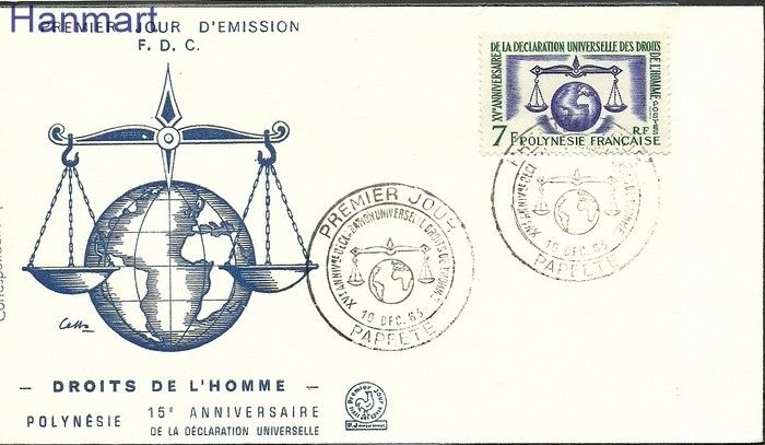 Znaczek Polinezja Francuska 1963 Mi 31 FDC