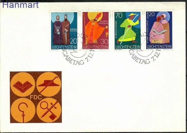 Znaczek Liechtenstein 1987 Mi 487,488,491,494 FDC
