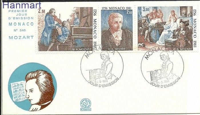 Znaczek Monako 1981 Mi 1470-1472 FDC