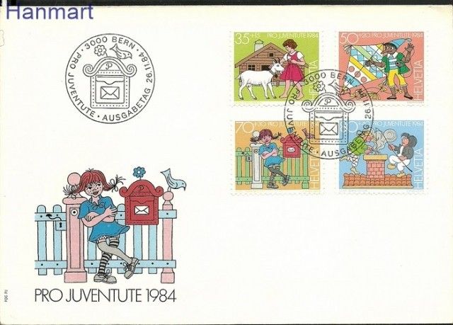 Znaczek Szwajcaria 1984 Mi 1284-1287 FDC