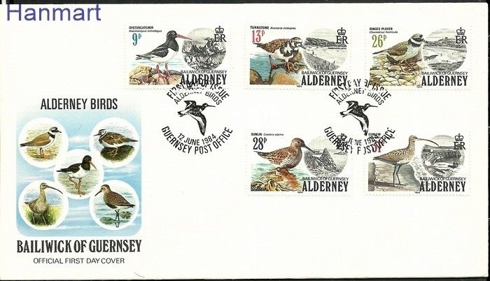 Znaczek Alderney 1984 Mi 13-17 FDC
