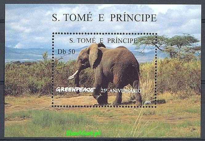 Znaczek Wyspy Św. Tomasza i Książęca 1996 Mi bl 351 Czyste **