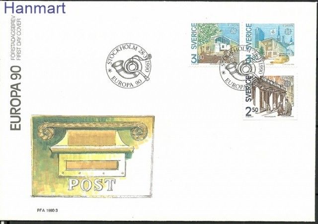 Znaczek Szwecja 1990 Mi 1589-1591 FDC