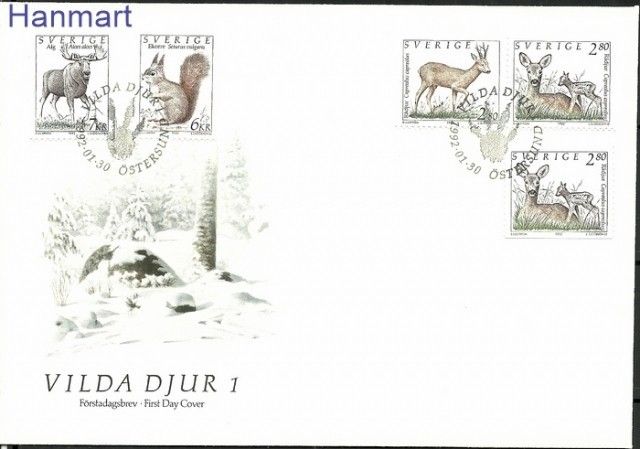 Znaczek Szwecja 1992 Mi 1700-1703 FDC