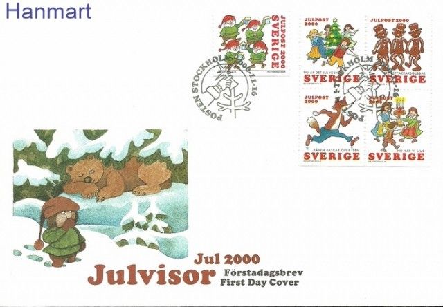 Znaczek Szwecja 2000 Mi 2202-2206 FDC