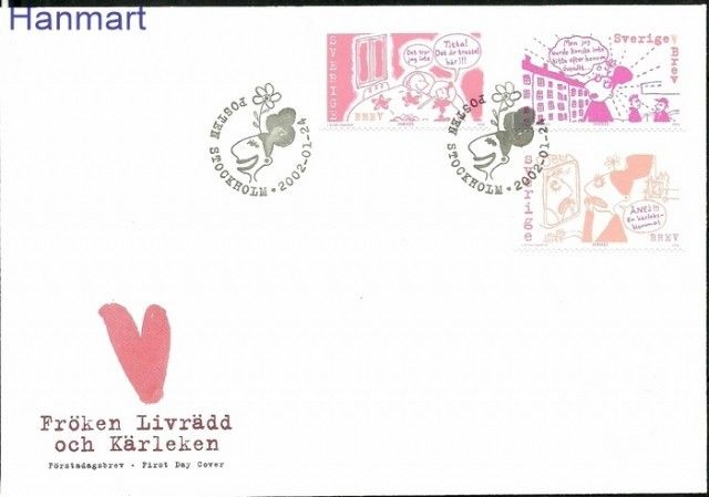 Znaczek Szwecja 2002 Mi 2268-2270 FDC