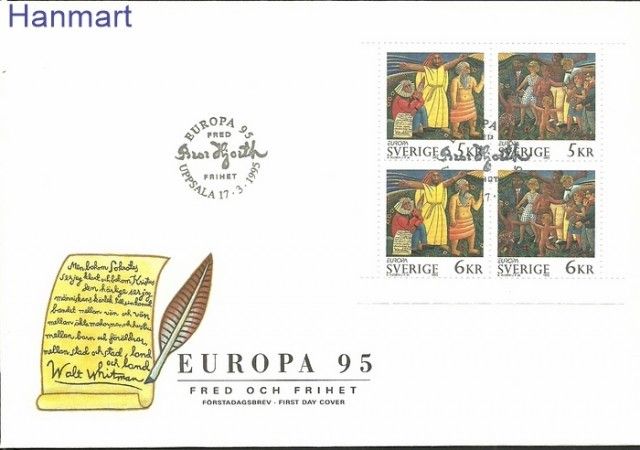 Znaczek Szwecja 1995 Mi h-blatt 229 FDC