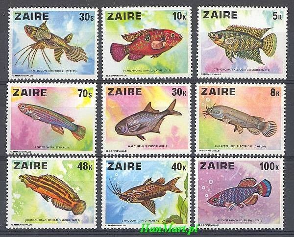 Znaczek Kongo Kinszasa / Zair 1978 Mi 548-556 Czyste **