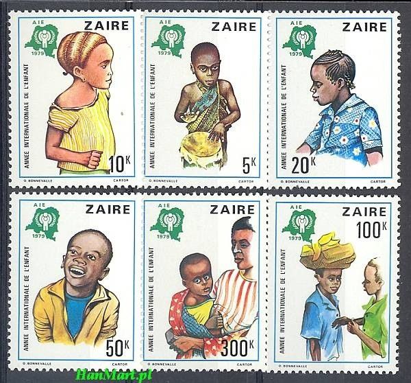 Znaczek Kongo Kinszasa / Zair 1979 Mi 613-618 Czyste **