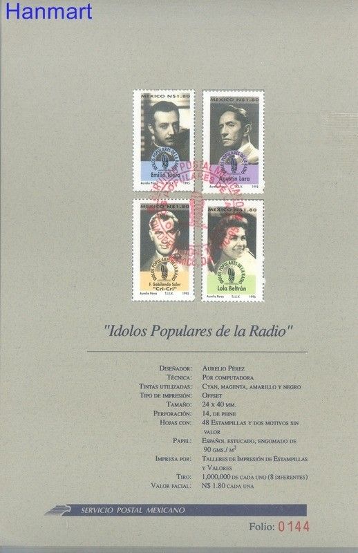 Znaczek Meksyk 1995 Mi 2527-2534 FDC