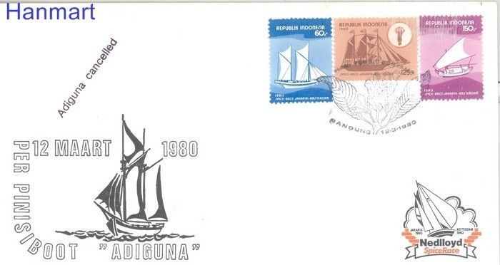 Znaczek Indonezja 1980 Mi 948-950 FDC