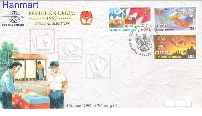 Znaczek Indonezja 1997 Mi 1684-1686 FDC