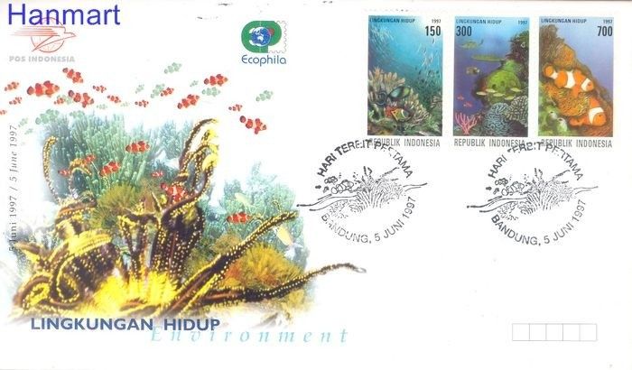 Znaczek Indonezja 1997 Mi 1701-1703 FDC