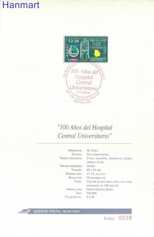 Znaczek Meksyk 1997 Mi 2662 FDC