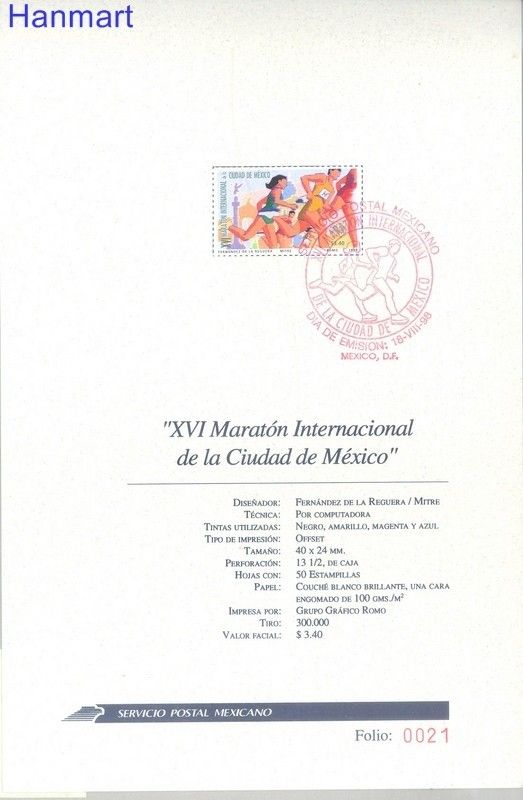Znaczek Meksyk 1998 Mi 2738 FDC