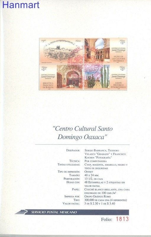 Znaczek Meksyk 1998 Mi 2709-2712 FDC