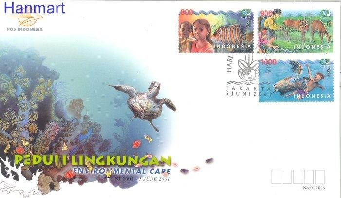 Znaczek Indonezja 2001 Mi 2109-2111 FDC