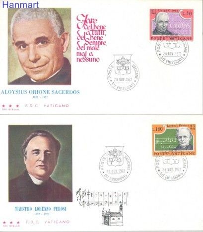 Znaczek Watykan 1972 Mi 613-614 FDC