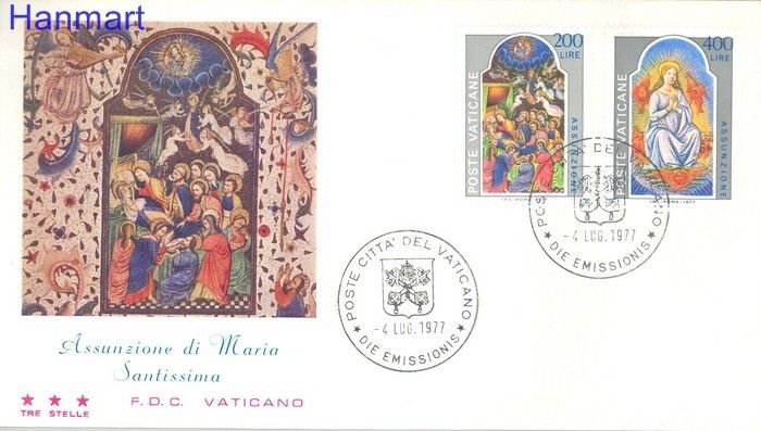 Znaczek Watykan 1977 FDC