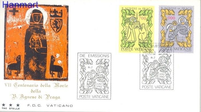 Znaczek Watykan 1982 Mi 803-804 FDC